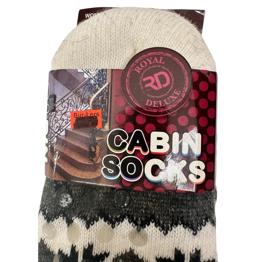 Royal RD Deluxe Cabin Socks Faux Fur Slipper Socks Womens Size 4-10 Soft Lined